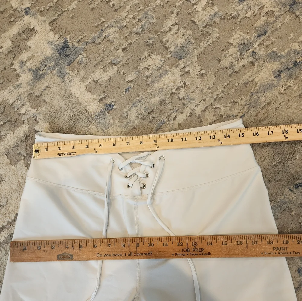 Year Of Ours Bone White Leggings Lace Up Front Ties Size XL Off White Revolve - Picture 10 of 15
